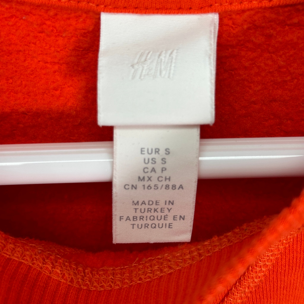 H&M Orange Red PARIS Crew neck‎ Sweater Small - Picture 4 of 6